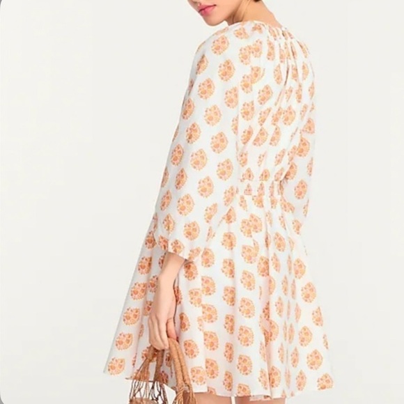 J crew smocked waist gathered floral block print mini dress - Picture 1 of 4